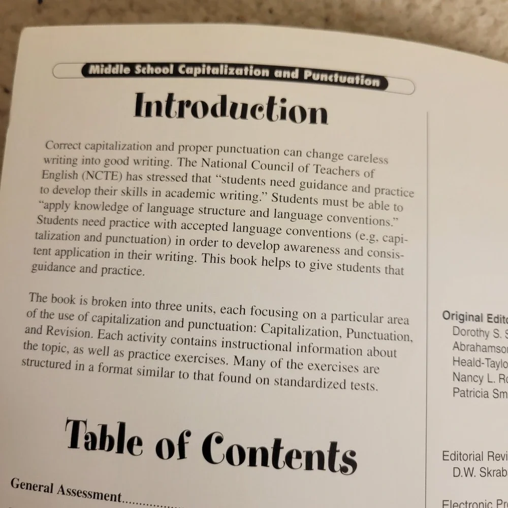 Middle School Capitalization & Punctuation Steck-Vaughn Workbook 46 Pages